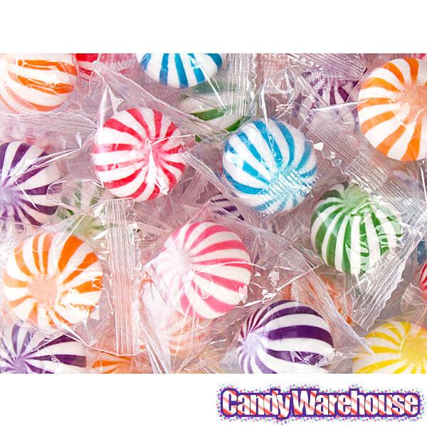 YumJunkie Sassy Spheres Assortment Striped Candy Balls: 5LB Bag - Candy Warehouse