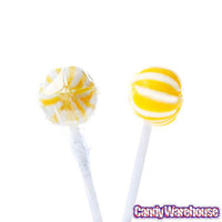 YumJunkie Sassy Spheres Banana Yellow Striped Ball Lollipops - Petite: 400-Piece Bag - Candy Warehouse