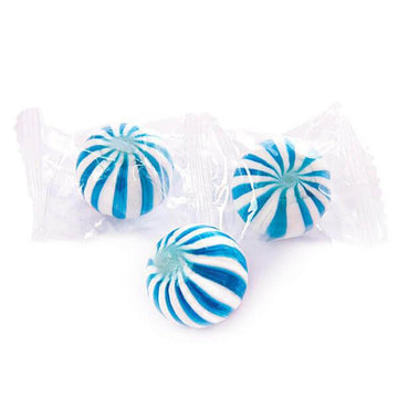 YumJunkie Sassy Spheres Blueberry Blue Striped Candy Balls: 5LB Bag - Candy Warehouse