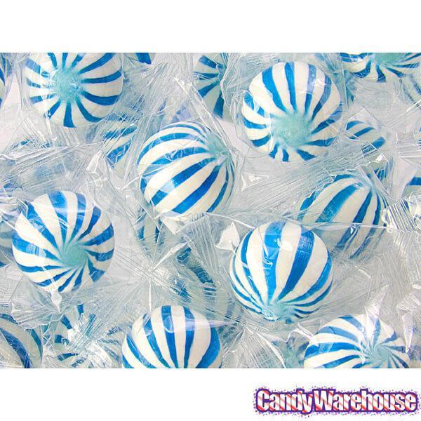 YumJunkie Sassy Spheres Blueberry Blue Striped Candy Balls: 5LB Bag - Candy Warehouse