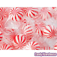YumJunkie Sassy Spheres Cherry Red Striped Candy Balls: 5LB Bag - Candy Warehouse