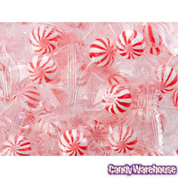 YumJunkie Sassy Spheres Cherry Red Striped Candy Balls - Petite: 5LB Bag - Candy Warehouse