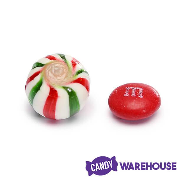 YumJunkie Sassy Spheres Christmas Striped Hard Candy Balls - Petite: 5LB Bag - Candy Warehouse