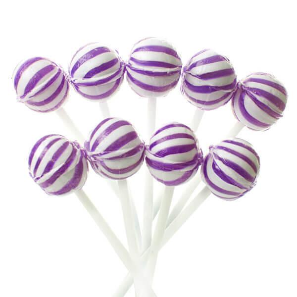 YumJunkie Sassy Spheres Grape Purple Striped Ball Lollipops - Petite: 400-Piece Bag - Candy Warehouse