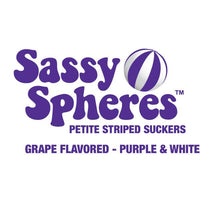YumJunkie Sassy Spheres Grape Purple Striped Ball Lollipops - Petite: 400-Piece Bag - Candy Warehouse