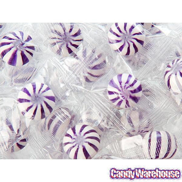 YumJunkie Sassy Spheres Grape Purple Striped Candy Balls - Petite: 5LB Bag - Candy Warehouse