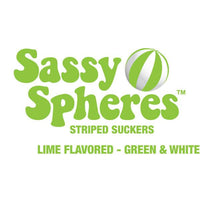 YumJunkie Sassy Spheres Lime Green Striped Ball Lollipops: 100-Piece Bag - Candy Warehouse