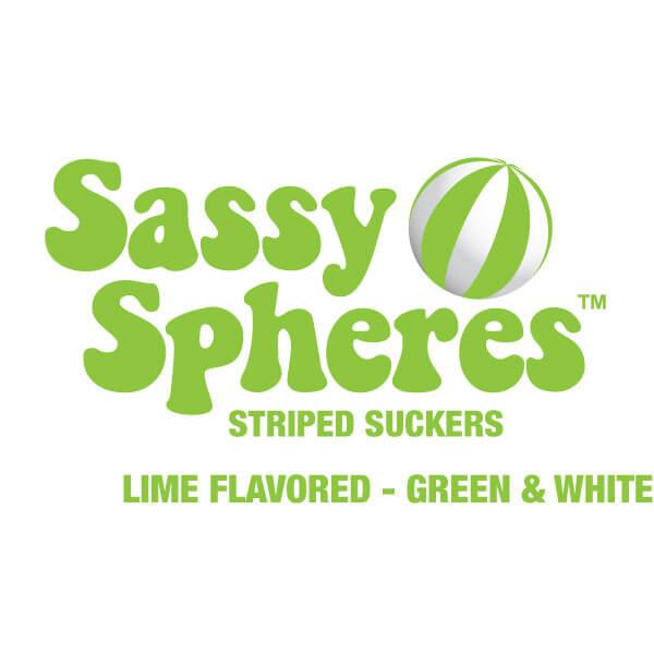YumJunkie Sassy Spheres Lime Green Striped Ball Lollipops: 100-Piece Bag - Candy Warehouse