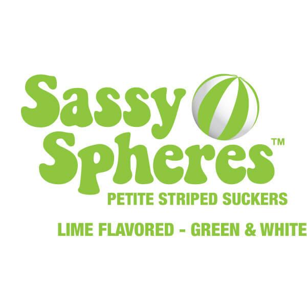 YumJunkie Sassy Spheres Lime Green Striped Ball Lollipops - Petite: 400-Piece Bag - Candy Warehouse
