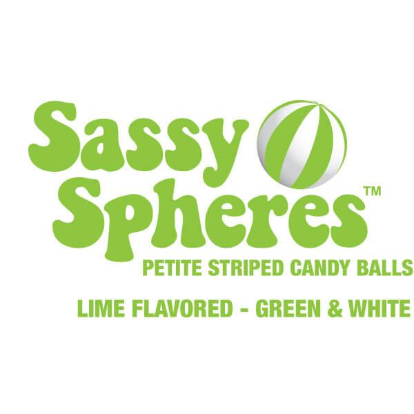 YumJunkie Sassy Spheres Lime Green Striped Candy Balls - Petite: 5LB Bag - Candy Warehouse