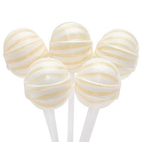 YumJunkie Sassy Spheres Pineapple White Striped Ball Lollipops: 100-Piece Bag - Candy Warehouse