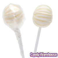YumJunkie Sassy Spheres Pineapple White Striped Ball Lollipops: 100-Piece Bag - Candy Warehouse