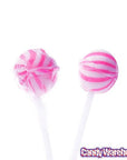 YumJunkie Sassy Spheres Strawberry Pink Striped Ball Lollipops - Petite: 400-Piece Bag