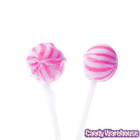 YumJunkie Sassy Spheres Strawberry Pink Striped Ball Lollipops - Petite: 400-Piece Bag - Candy Warehouse