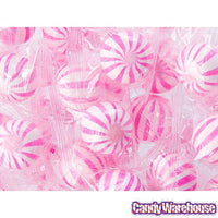 YumJunkie Sassy Spheres Strawberry Pink Striped Candy Balls: 5LB Bag - Candy Warehouse