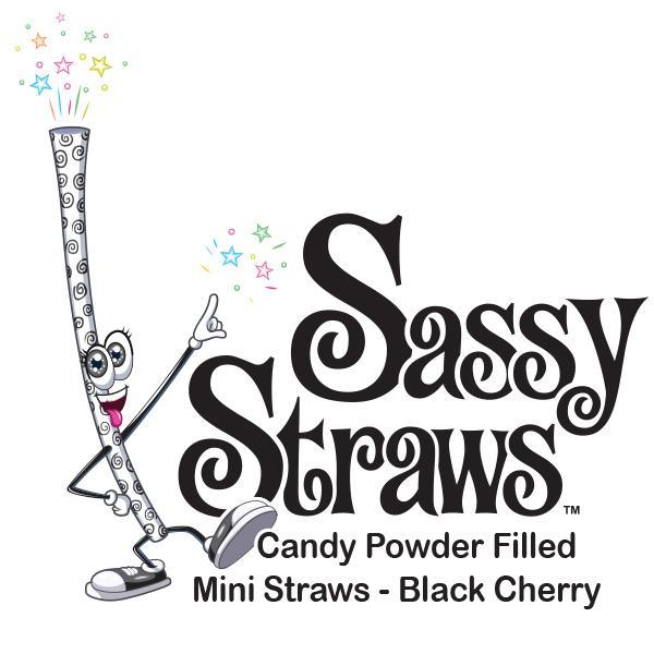 YumJunkie Sassy Straws Candy Powder Filled Mini Straws - Black Cherry: 700-Piece Box - Candy Warehouse
