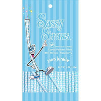 YumJunkie Sassy Straws Candy Powder Filled Mini Straws - Blue Raspberry: 50-Piece Bag - Candy Warehouse