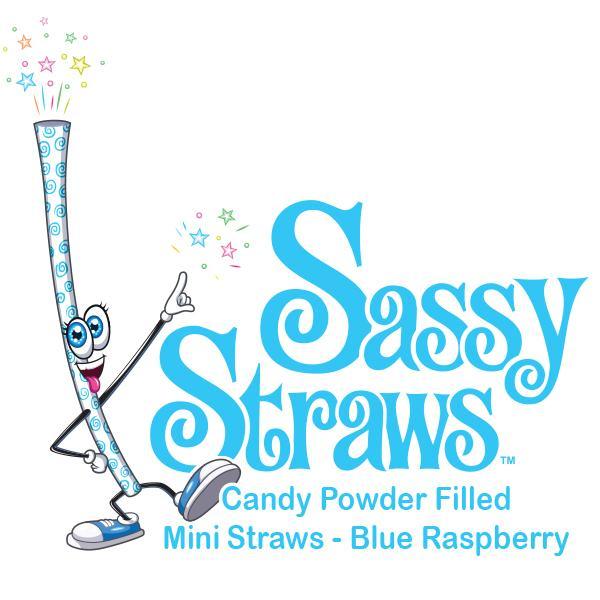YumJunkie Sassy Straws Candy Powder Filled Mini Straws - Blue Raspberry: 700-Piece Box - Candy Warehouse