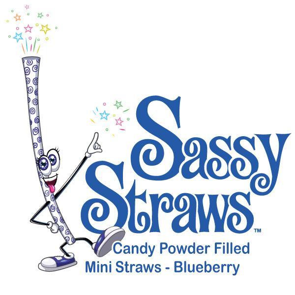 YumJunkie Sassy Straws Candy Powder Filled Mini Straws - Blueberry: 700-Piece Box - Candy Warehouse