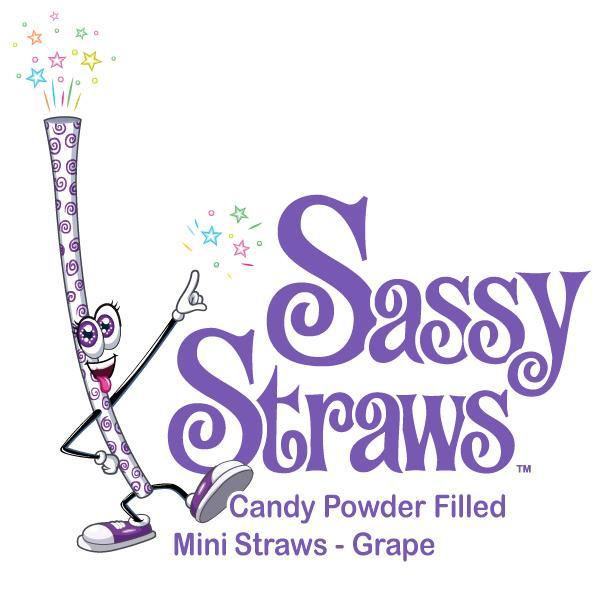 YumJunkie Sassy Straws Candy Powder Filled Mini Straws - Grape: 700-Piece Box - Candy Warehouse