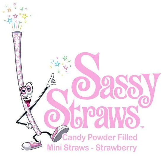 YumJunkie Sassy Straws Candy Powder Filled Mini Straws Strawberry 50Piece Bag Candy Warehouse