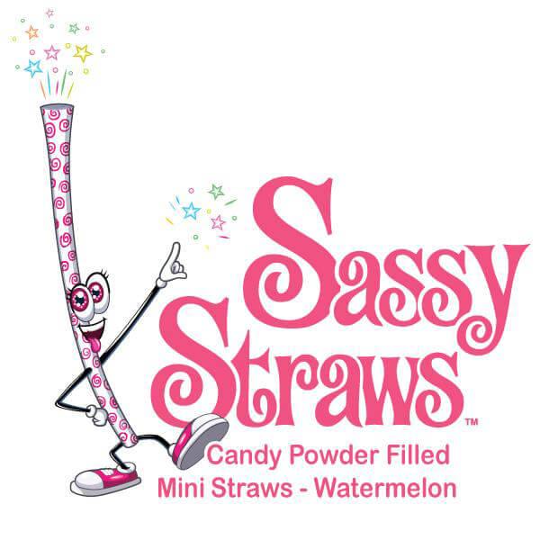 YumJunkie Sassy Straws Candy Powder Filled Mini Straws - Watermelon: 50-Piece Bag - Candy Warehouse