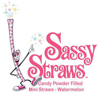 YumJunkie Sassy Straws Candy Powder Filled Mini Straws - Watermelon: 700-Piece Box - Candy Warehouse