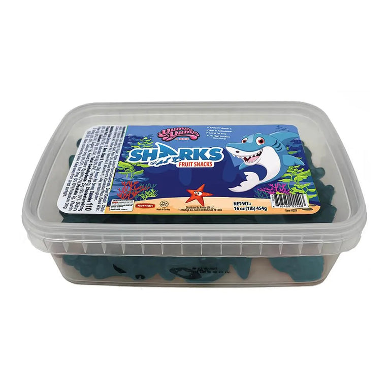 Yumy Yumy Blue Shark Gummies: 1LB Tub – Candy Warehouse