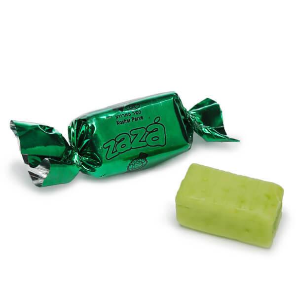 Zaza Green Foiled Sour Apple Chewy Candy: 1KG Bag - Candy Warehouse