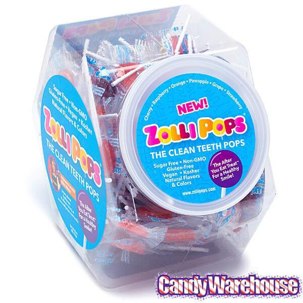 Zollipops Sugar Free Fruit Lollipops: 150-Piece Tub - Candy Warehouse